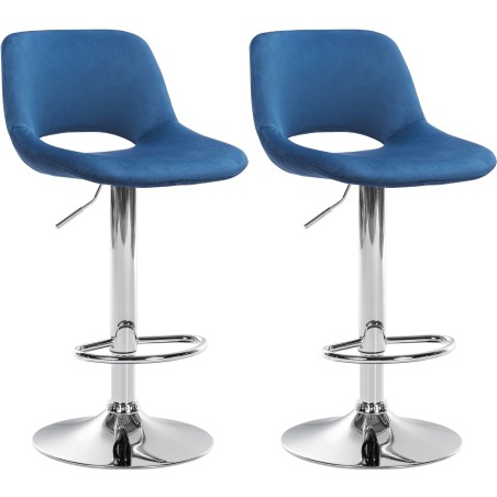 Tabourets de bar Brewer — Velours · Bleu