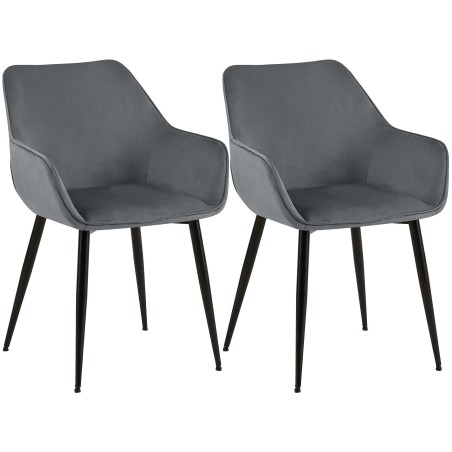 Chaise Bridge — Velours · Gris foncé