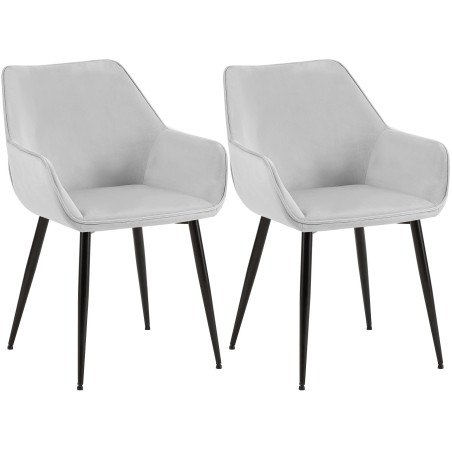 Chaise Bridge — Velours · Gris clair