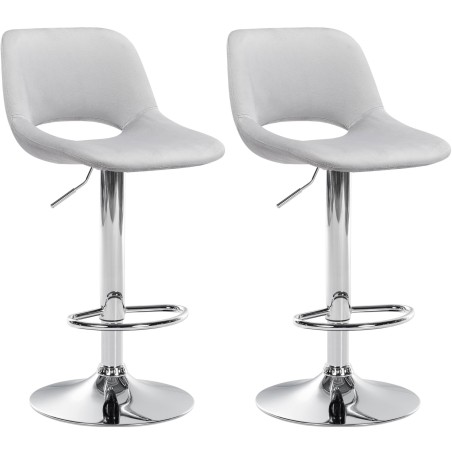 Tabourets de bar Brewer — Velours · Gris clair