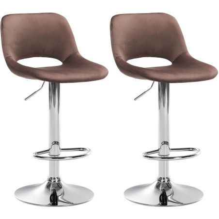 Tabourets de bar Brewer — Velours · Marron