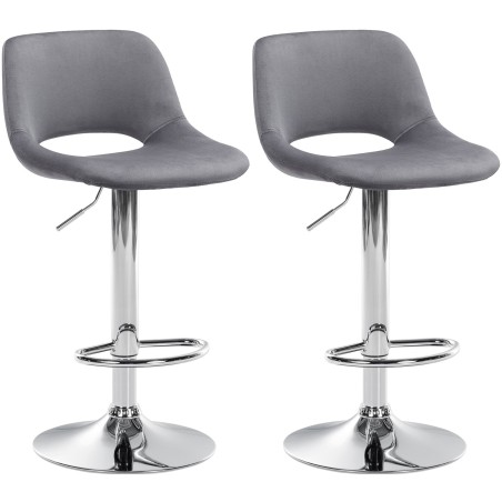 Tabourets de bar Brewer — Velours · Gris foncé