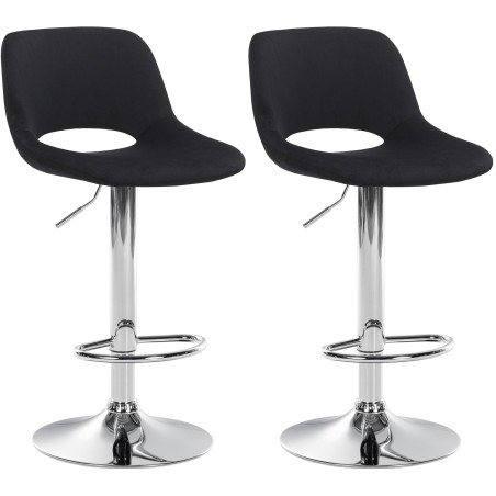 Tabourets de bar Brewer — Velours · Noir