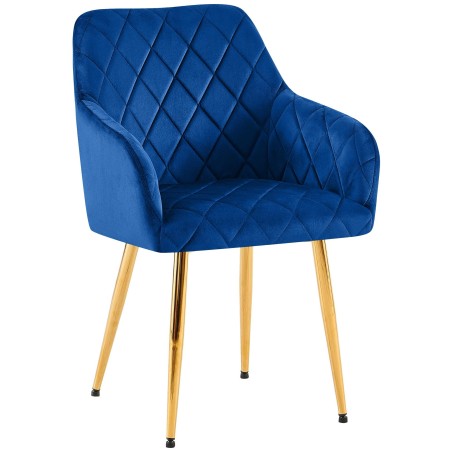 Chaise Cedar — Velours · Bleu foncé