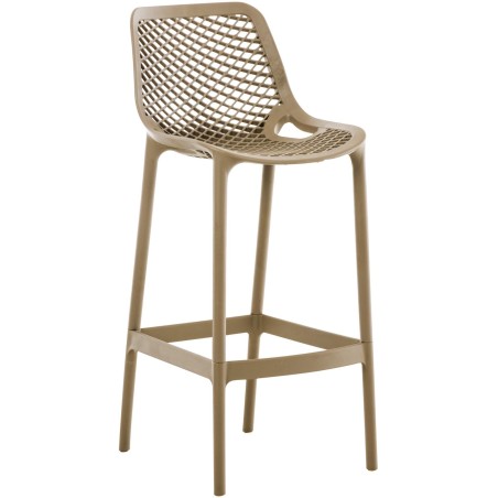 Tabouret de bar Fulton — Plastique · Taupe