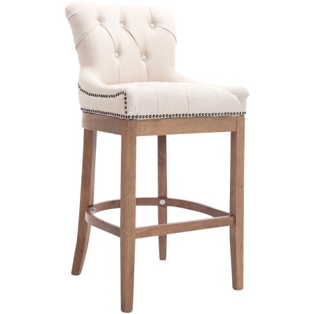 Tabouret de bar Vesey — Tissu · Crème