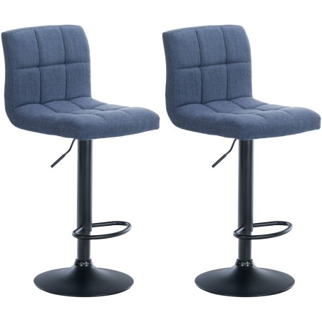 Tabouret de bar Pimlico — Tissu · Bleu