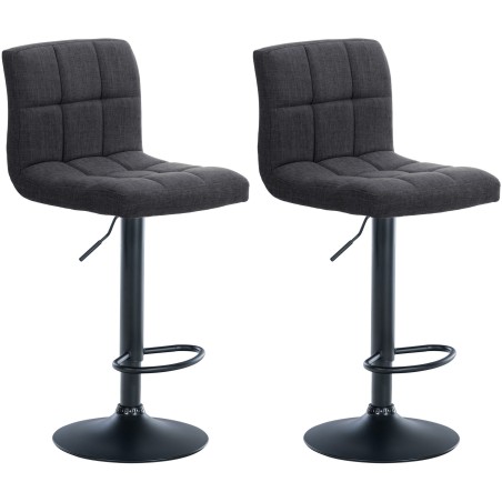 Tabouret de bar Pimlico — Tissu · Gris foncé