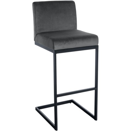 Tabouret de bar Highbury — Velours · Gris foncé