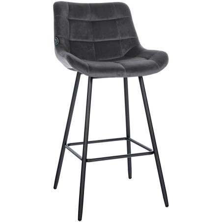 Tabouret de bar Fulham — Velours · Gris foncé