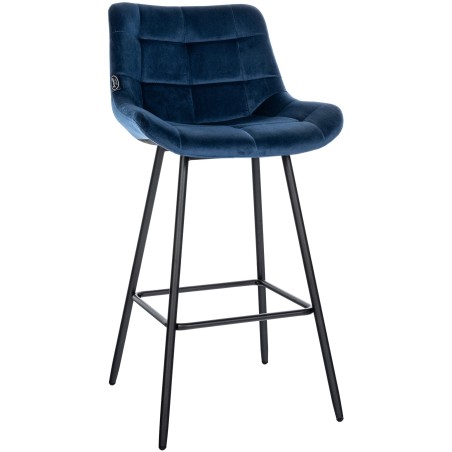 Tabouret de bar Fulham — Velours · Bleu