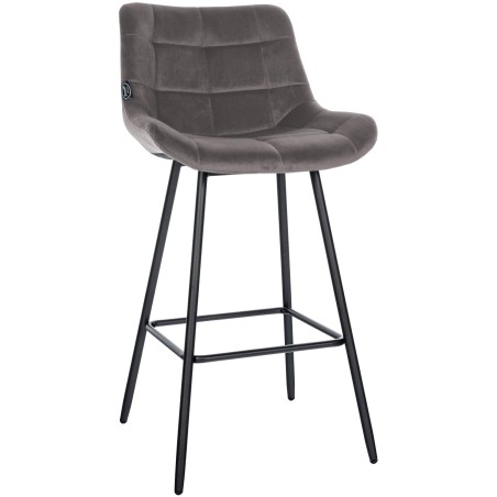 Tabouret de bar Fulham — Velours · Gris