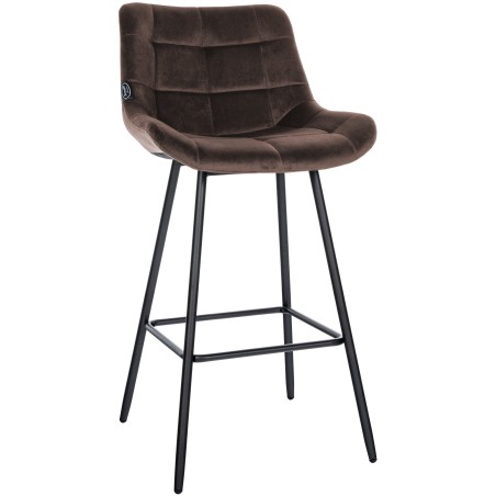 Tabouret de bar Fulham — Velours · Marron