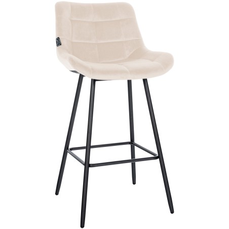 Tabouret de bar Fulham — Velours · Crème