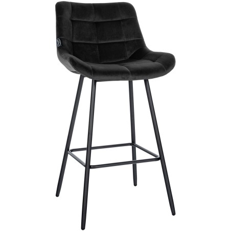 Tabouret de bar Fulham — Velours · Noir