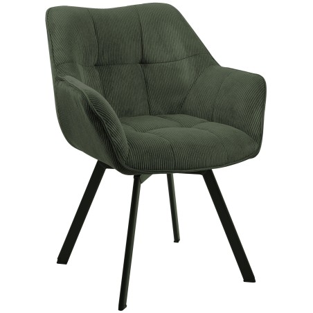 Chaise Battersea — Velours côtelé · Vert