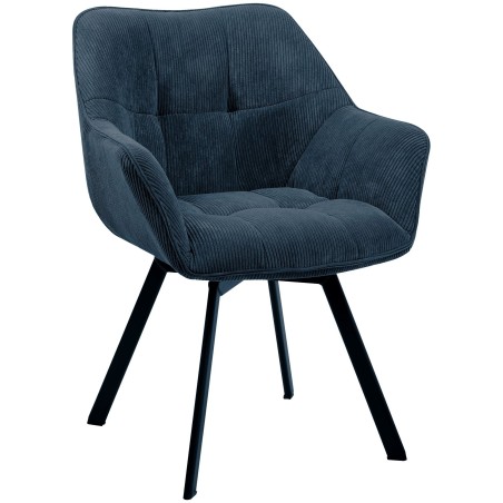 Chaise Battersea — Velours côtelé · Bleu