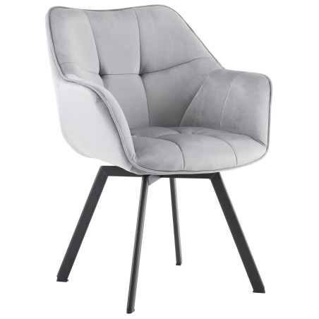 Chaise Battersea — Velours · Gris foncé