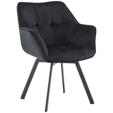 Chaise Battersea — Velours · Noir