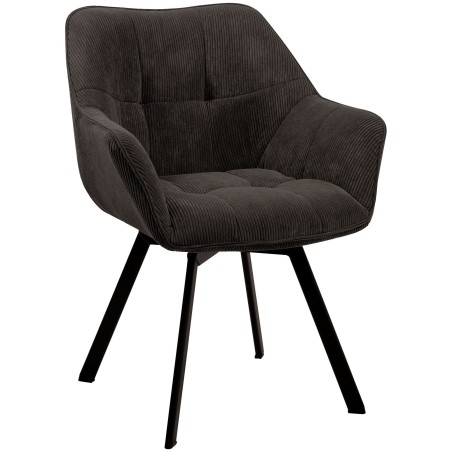 Chaise Battersea — Velours côtelé · Marron foncé