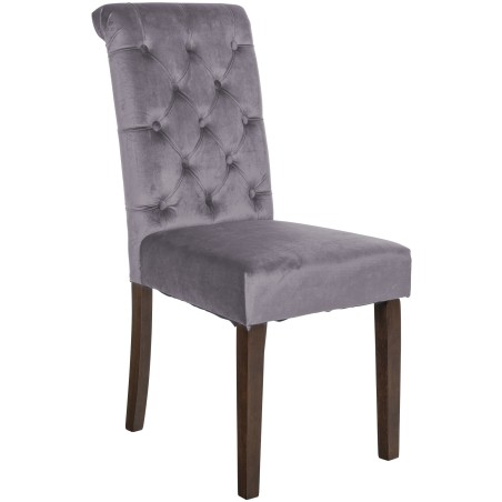 Chaise Kensington — Velours · Gris foncé