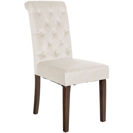Chaise Kensington — Velours · Crème