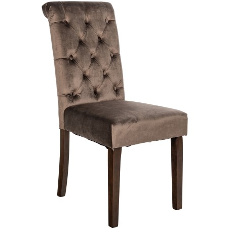 Chaise Kensington — Velours · Marron
