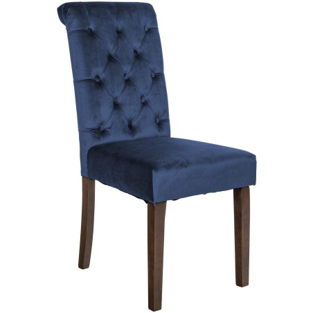 Chaise Kensington — Velours · Bleu