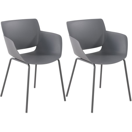 Chaises Stratford — Plastique · Gris foncé