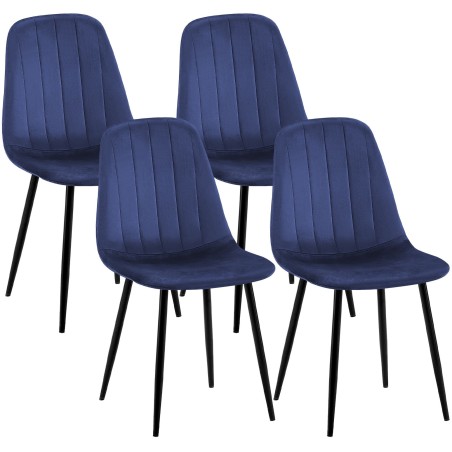 Chaises Streatham — Velours · Bleu