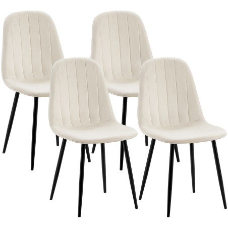 Chaises Streatham — Velours · Blanc
