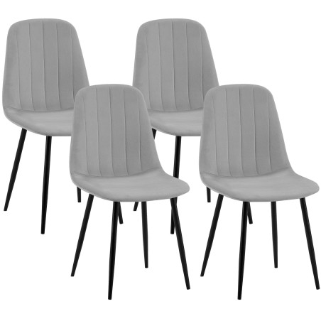 Chaises Streatham — Velours · Gris