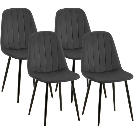 Chaises Streatham — Velours · Gris foncé