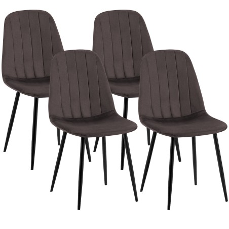 Chaises Streatham — Velours · Marron