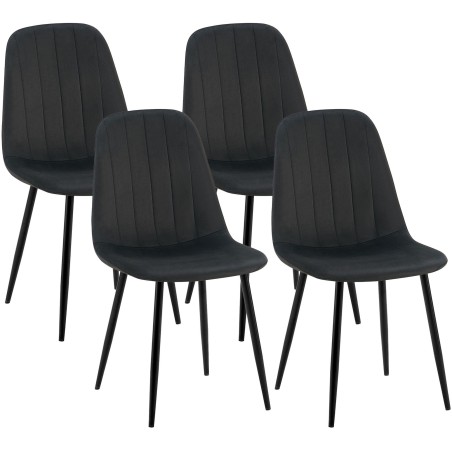 Chaises Streatham — Velours · Noir