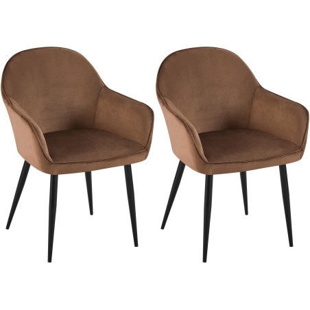 Chaise Tooting — Velours · Marron