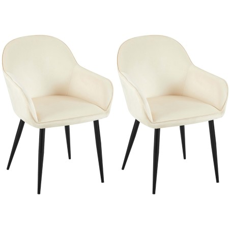 Chaise Tooting — Velours · Crème