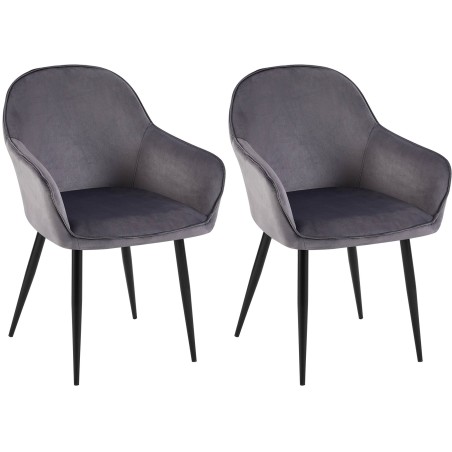 Chaise Tooting — Velours · Gris foncé