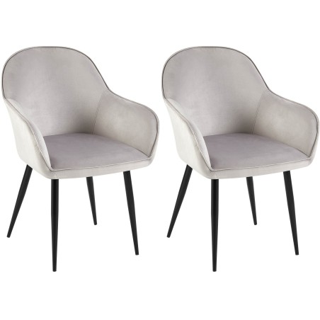 Chaise Tooting — Velours · Gris