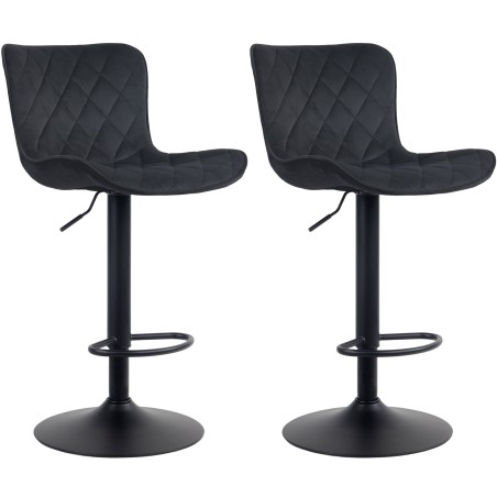 Tabouret de bar Limehouse — Velours · Noir