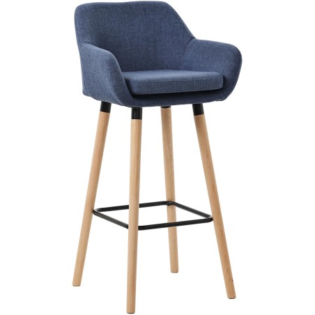 Tabouret de bar Deptford — Tissu · Bleu foncé