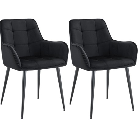Chaise Wandsworth — Velours · Noir