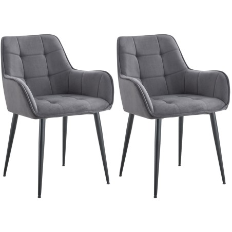 Chaise Wandsworth — Velours · Gris foncé