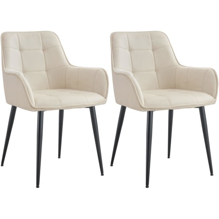 Chaise Wandsworth — Velours · Crème