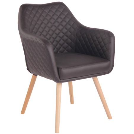 Chaise Farringdon — Similicuir · Marron foncé