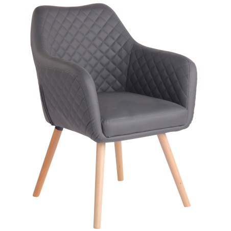 Chaise Farringdon — Similicuir · Gris