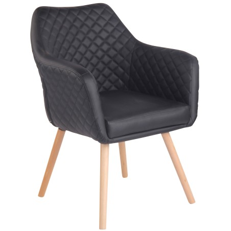 Chaise Farringdon — Similicuir · Noir