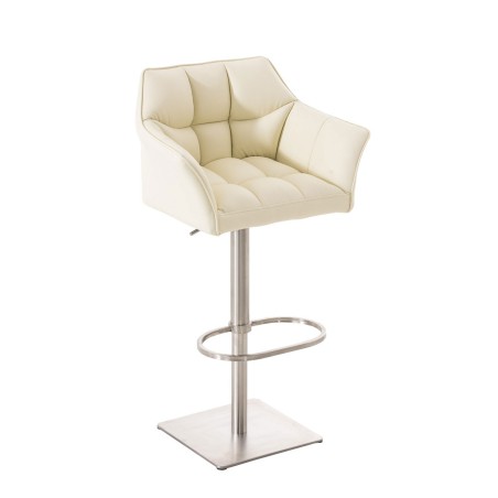 Fauteuil de bar Wooster — Similicuir · Crème