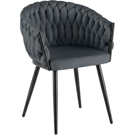 Chaise Marylebone — Velours · Gris foncé