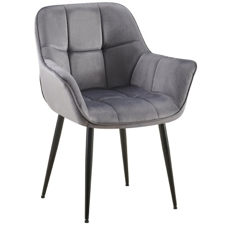 Chaise Finsbury — Velours · Gris foncé